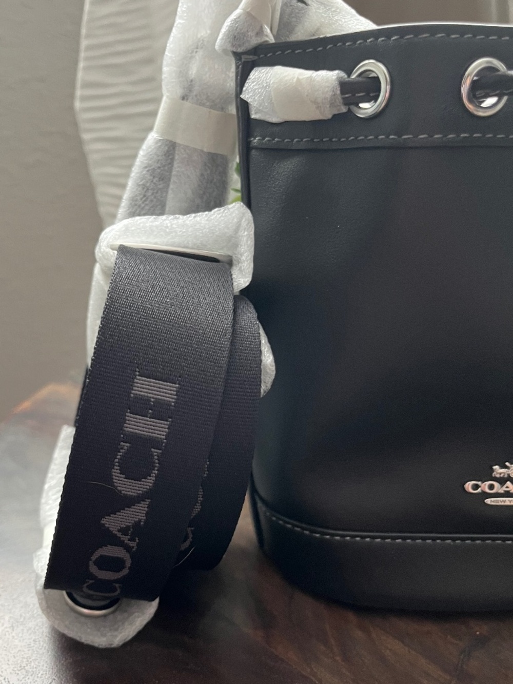 Coach Black Mini Bucket Crossbody Bag NWOT - Picture 3 of 10